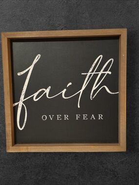 Faith Over Fear Black Wall Decor